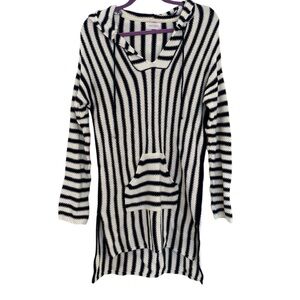 Mersea Striped Black and White Hooded Sweater